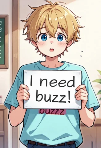 Needbuzz, Holding Sign, Panel With Message I Need Buzz, Plea... — Stable Diffusion AI Prompt: need_buzz, holding sign, ((panel with message "I NEED BUZZ, PLEASE")), (1boy, te...