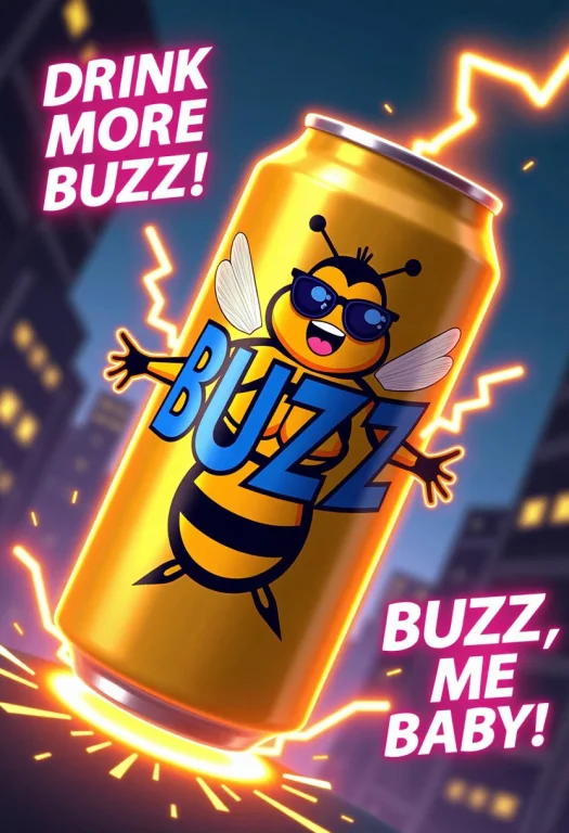 Create A Vibrant, Over-the-top Energy Drink Advertisement Po...