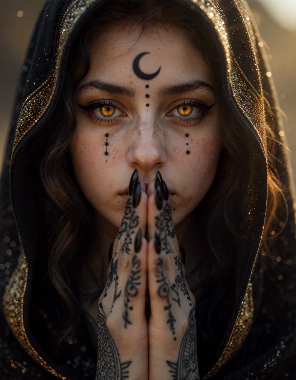 A Highly Detailed, Photorealistic Portrait Of A Mysterious W...