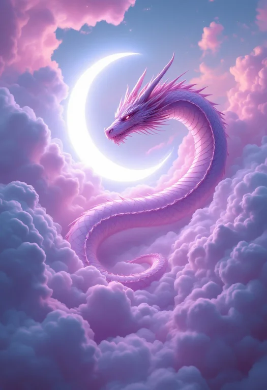 A Mystical, Soft Scene Set In A Full Of Cloudy, Daytime Sky,...