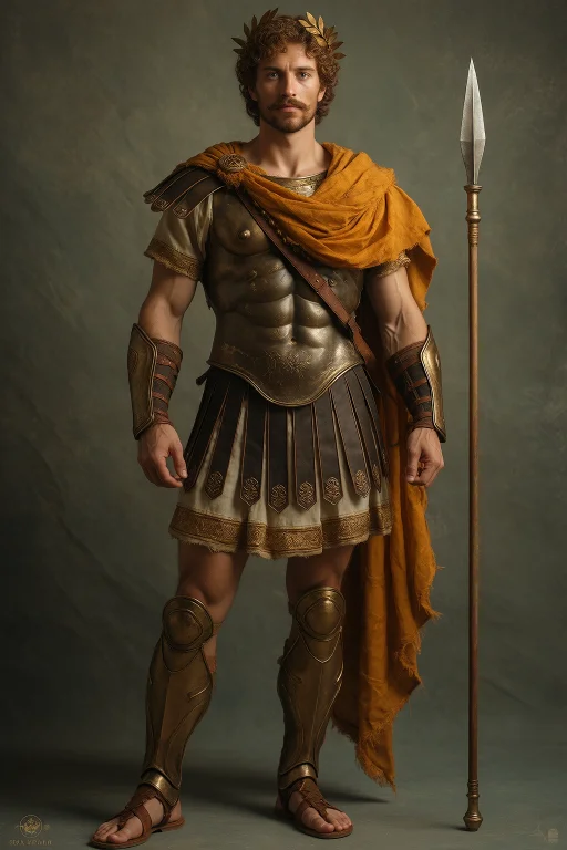 Portrait Of An Adult Male, A 30-year-old Man  Myrmidon Spear...