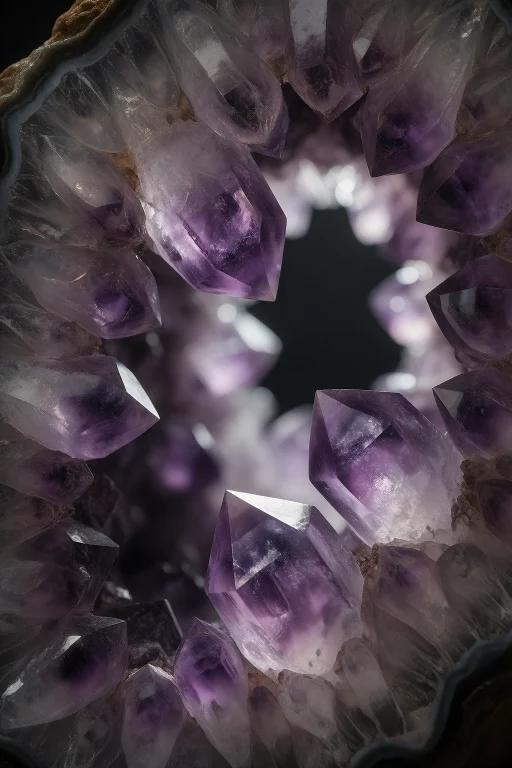 28. Extreme Macro Of Geode Crystal Formation, Amethyst Clust...