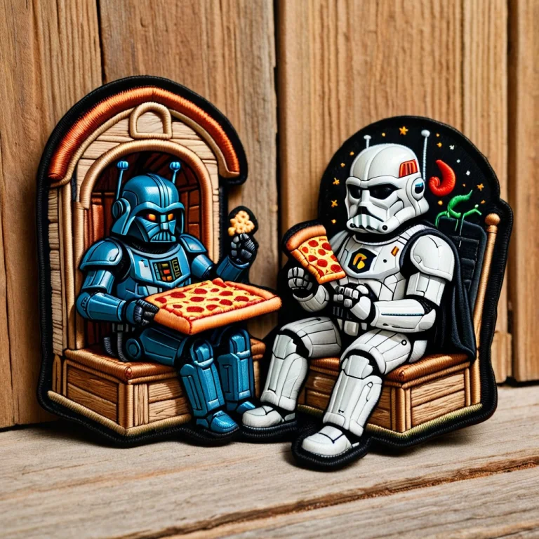 Ral-embroideredpatch Of Civbot And Vader Sitting In A Outhou...