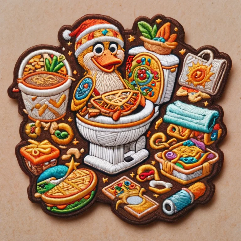 Ral-embroideredpatch, Duck, Toilet, Pizza0.1