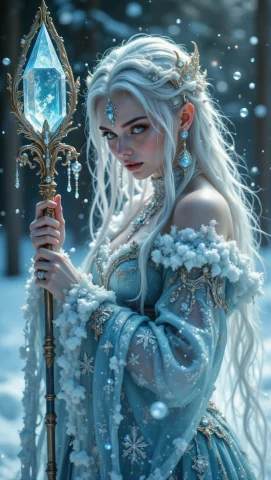 Pinkdarkfantasy, A Woman With Snow-white Hair Styled Into El... — FLUX AI Prompt: pinkdarkfantasy, A woman with snow-white hair styled into elaborate braids, her...