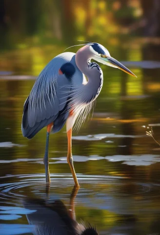 Masterpiece, Best Quality, A Heron Of Glass Wading In A Mirr... — SDXL AI Prompt: masterpiece, best quality, a heron of glass wading in a mirror lake, plein air p...