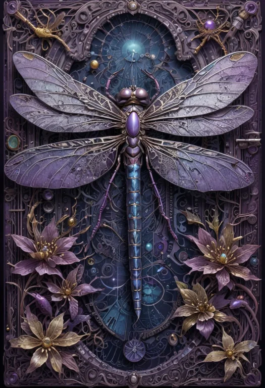 Purple Ink, Silver Ink, Surrounded With Intricate Circuitry...
