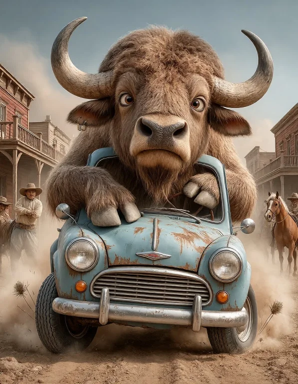 A Wildly Funny Retro-cartoon 3d Illustration Of A Gigantic B...