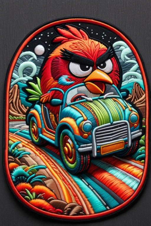 Angry Bird Driving A Futuristic Vehicle, Surreal, Scenery, L...