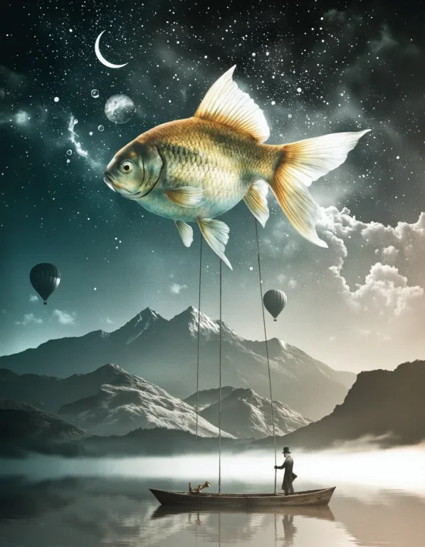 . A Surreal Digital Illustration Shoot From A Below Camera A...