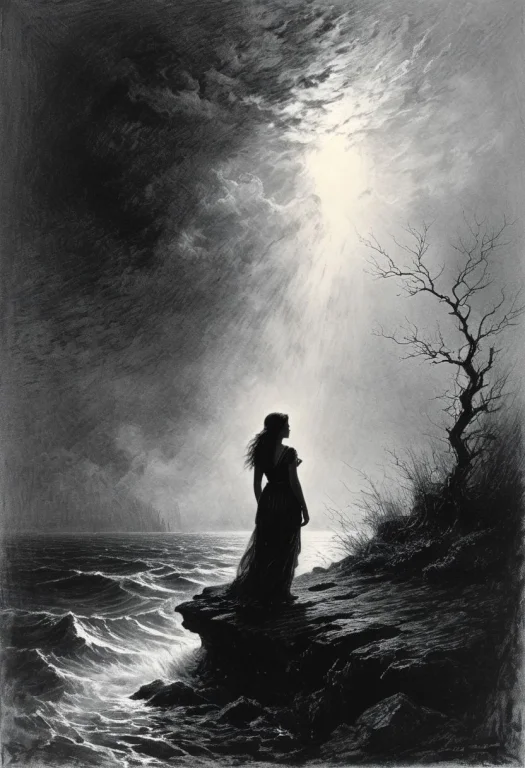 Masterpiece, Best Quality, Ultra-detailed, Charcoal And Chal...
