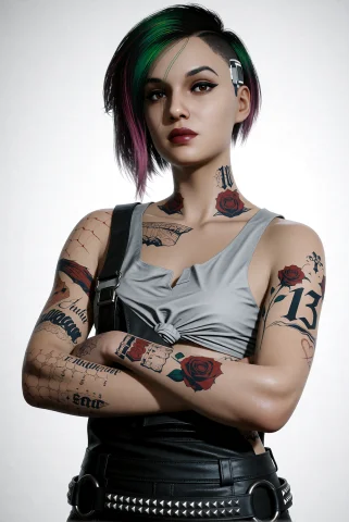 Judy. This Is A Highly Detailed, Digital Artwork Of A Woman... — Stable Diffusion AI Prompt: judy. This is a highly detailed, digital artwork of a woman She has a short, asy...