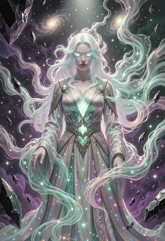 Woman Composed Of Ethereal Swirling Fog, Translucent Vaporou...