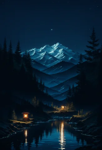 Score9, Score8up, Score7up, Sourceanime, Night, Dark Environ... — Stable Diffusion AI Prompt: score_9, score_8_up, score_7_up, source_anime, night, (dark environment), mounta...