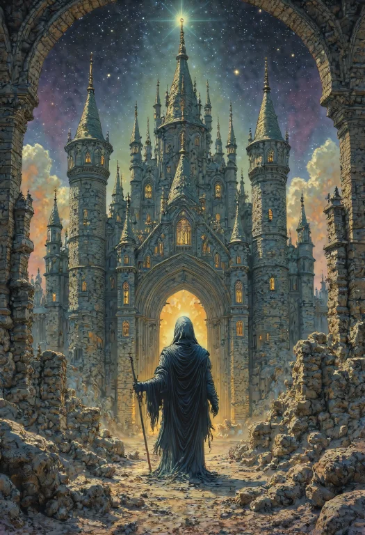 Illustration, The Ancient Dark Castle Of Deity El Stands Sen...