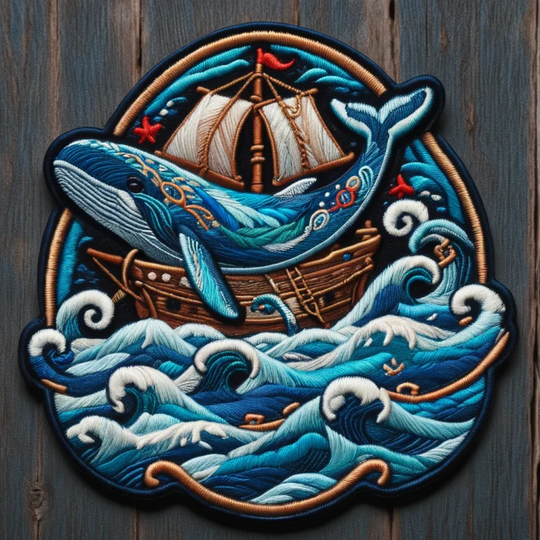 Ral-embroideredpatch A Nautical Embroidered Patch Of A Blue...