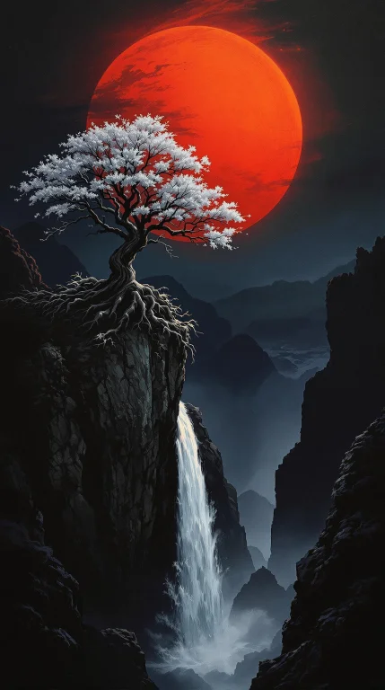 In This Captivating Cinematic Landscape Painting, The Canvas...