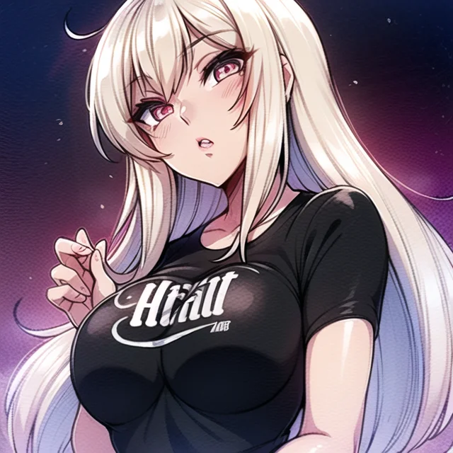 1girl, Taut Shirt1.2, Very Long Hair , ,  Watercolorbackgrou...