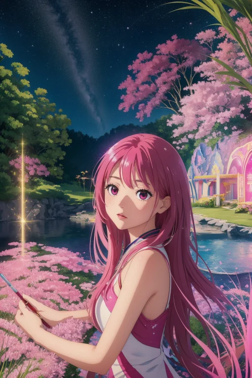 1girl, Awardwinning Airbrush Painting, Light Sparkles, Lands...