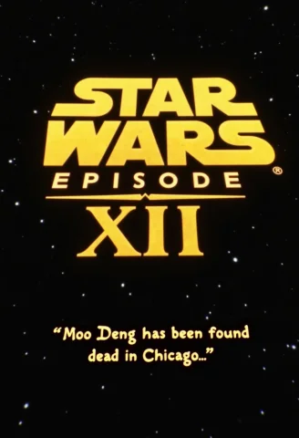 Cascading 3d Yellow Star Wars Intro Text Reading Star Wars E... — FLUX AI Prompt: Cascading 3D Yellow Star Wars intro text reading "STAR WARS EPISODE XII" as the...