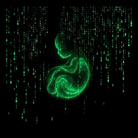 Ultrasound Detailed Sonogram Comprised Of Detailed Vertical... — FLUX AI Prompt: ultrasound detailed sonogram comprised of detailed vertical cascading streams of...