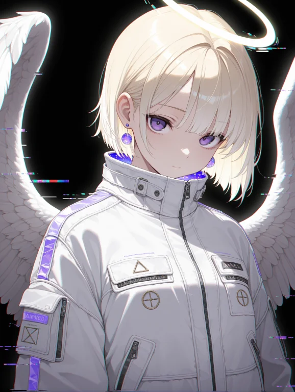 Glitch, Halo, Solo, Wings, Angel, Angel Wings, Looking At Vi...