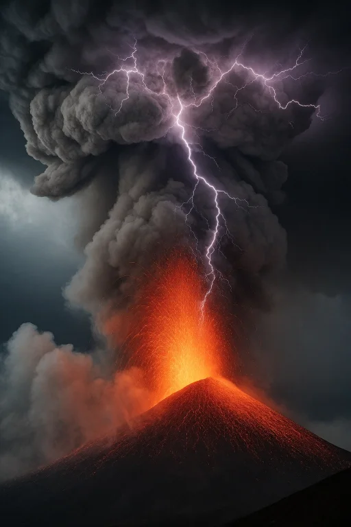 15. Volcanic Lightning Inside Eruption Plume, Mount Etna, Mu...