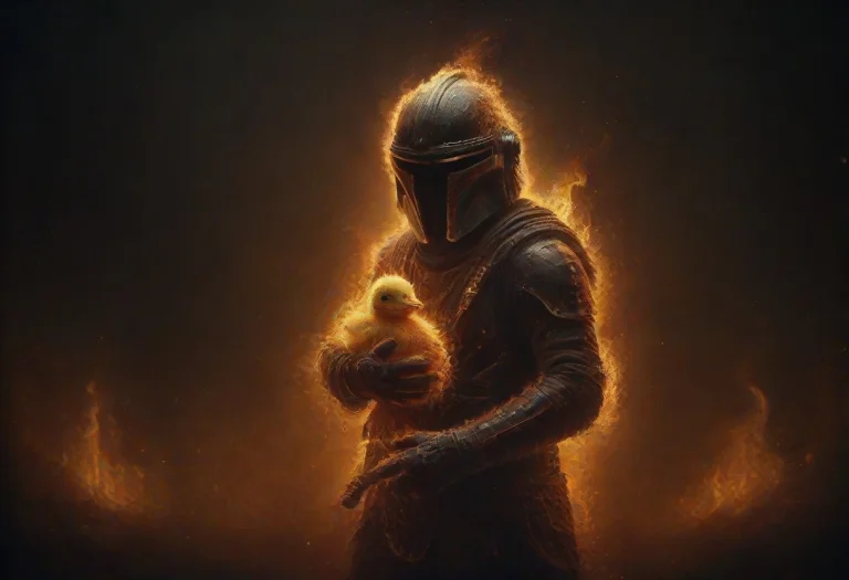 Flame Style, A Mandalorian Holding A Little Yellow Duck, Sub...