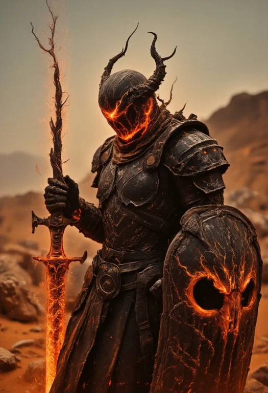 Evil Extreme Helmet Closeup Of A Action Scene Shot Of A Dark...