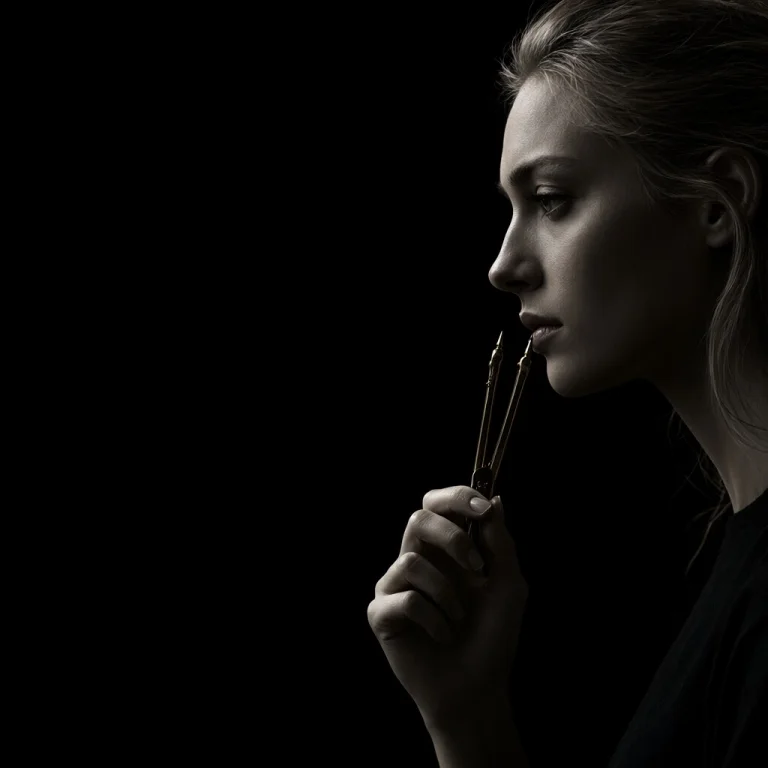 A Dark-toned Portrait Photograph. The Horizontal Widescreen...