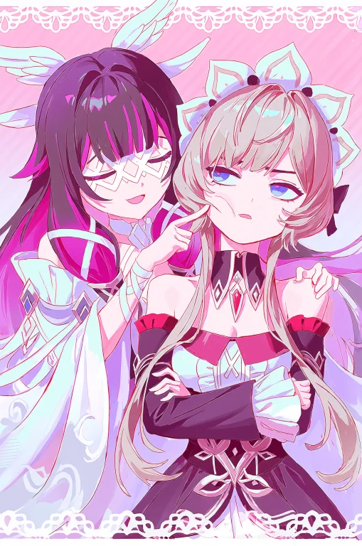 2girls, Sandrone Genshin Impact, Columbina Genshin Impact, U...