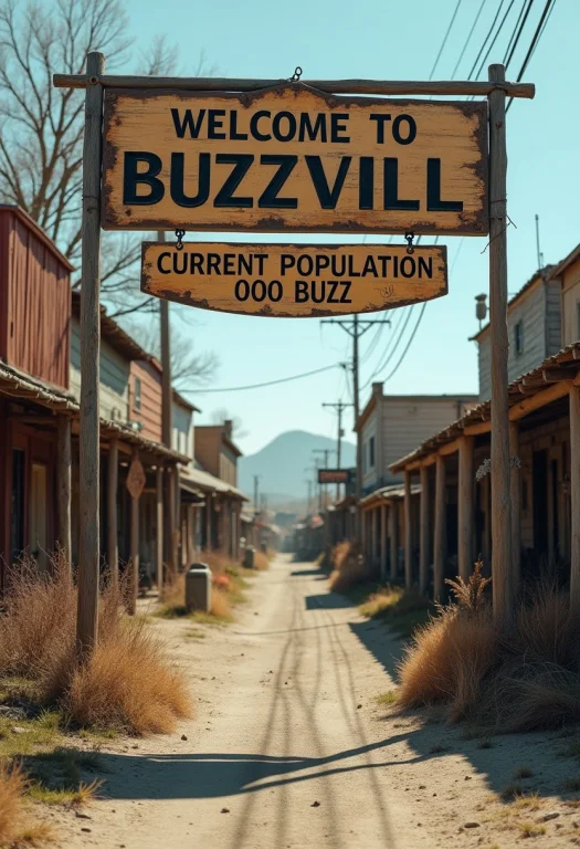 Perfect Photo. High Detail. Realistic. Rundown Town Entrance...