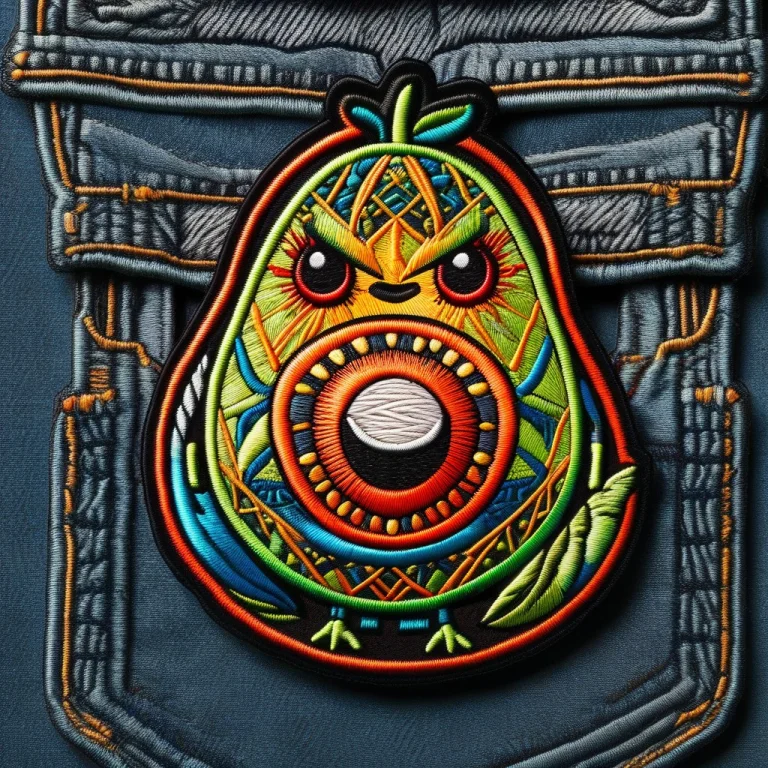 Embroidered Patch Style, An Avocado Wearing A Superhero Cape...