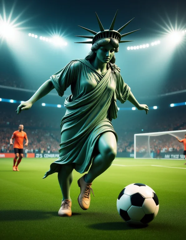 This Image Is A Hyper-realistic Cgi Rendering Of The Statue...