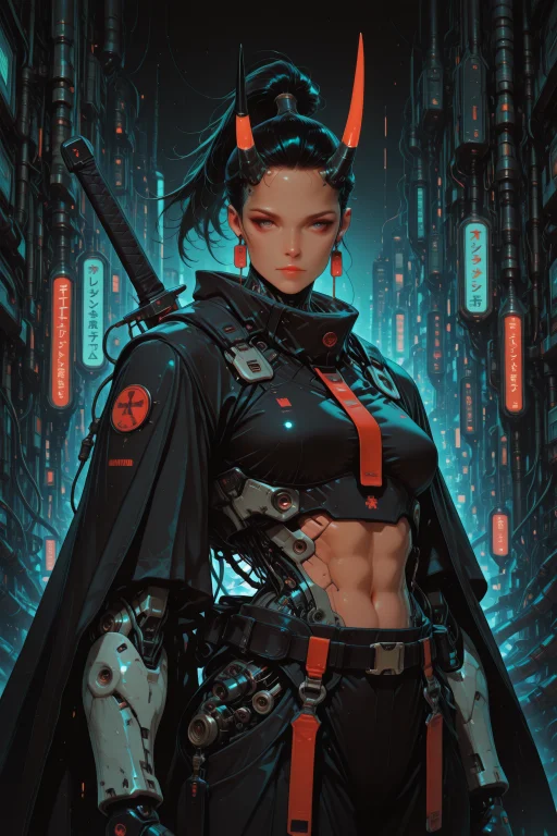 Embeddinglazypos, Namech, Cyberpunk, 1girl, Solo, Looking At...