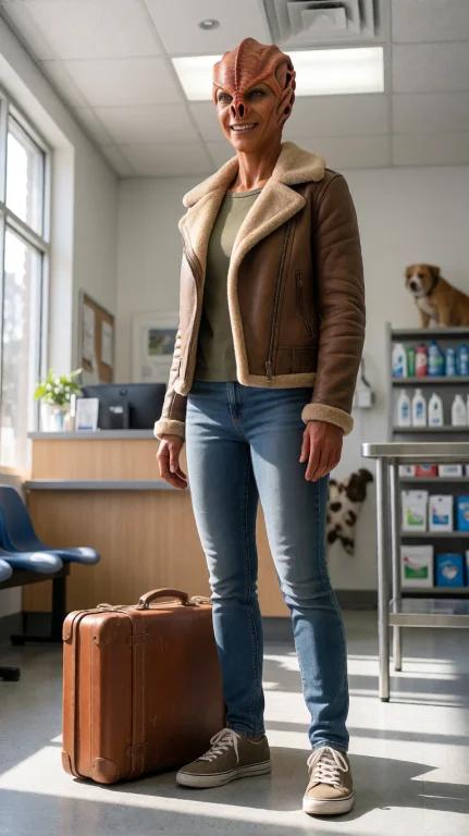 Tmrnfml Alien Woman, Full Length, Eye-level, Standing Beside...