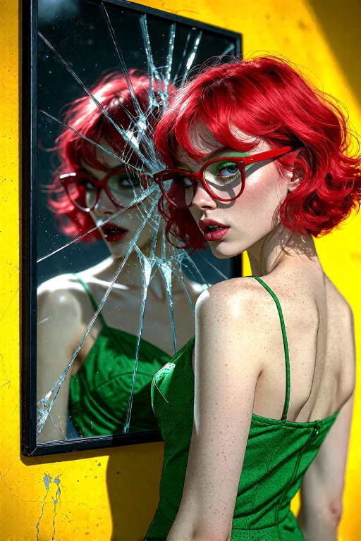 Masterpiece, Best Work, A Beautiful Red Haired Woman, Modern...