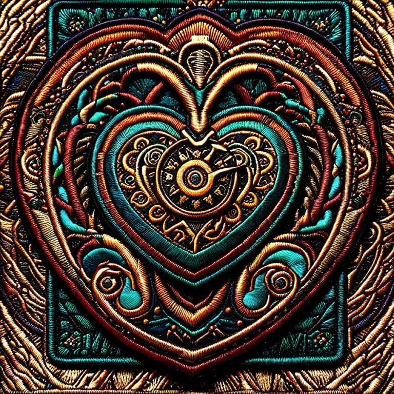 Ral-embroideredpatch, A Steampunk Mechanical Heart With Bras...