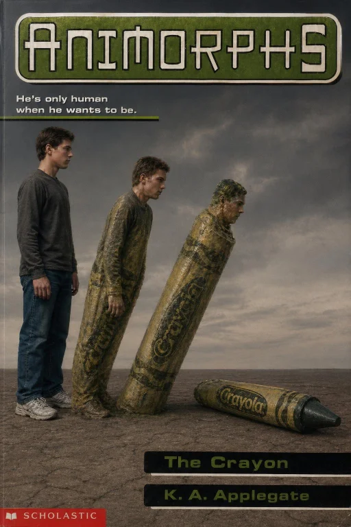 Animorphs Book Cover Of A Man Standing Morphing Into A Big C...