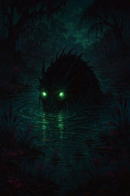 A Secluded Pond In The Wetlands, Its Surface Disturbed By Th...