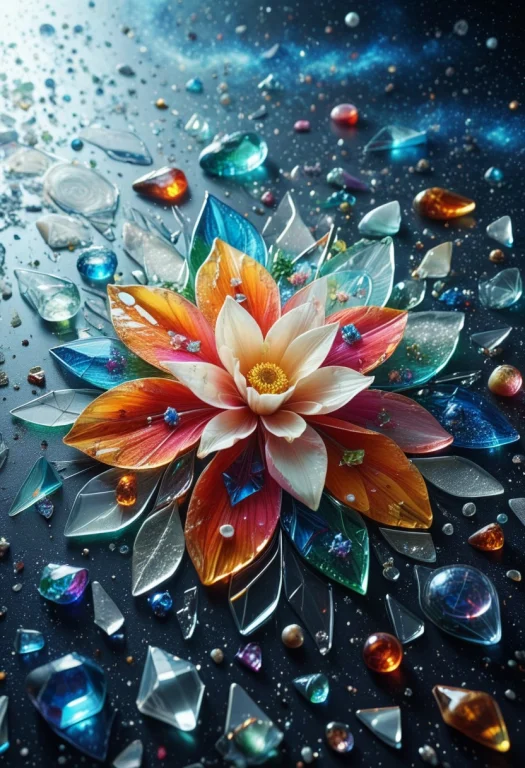 Masterpiece,best Quality,amazing Quality, Glass Shard, Flowe...