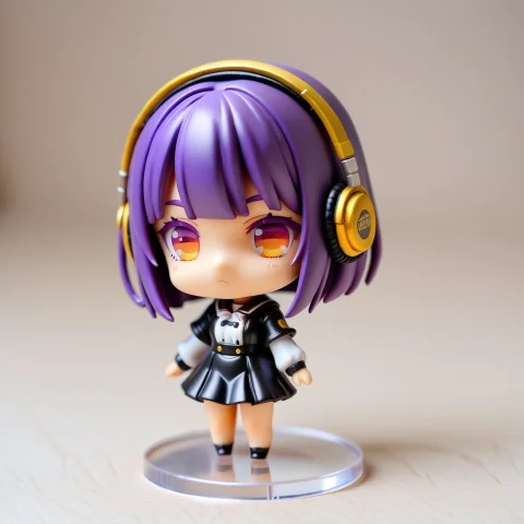 Fine Detailed, Figure Model, Pvc, 1girl, Chibi, Purple Hair,... — Stable Diffusion AI Prompt: fine detailed, figure model, pvc, 1girl, chibi, purple hair, short bob cut, blun...