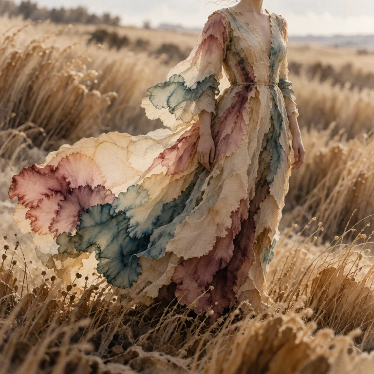 A Mysterious Woman Stands Alone In A Windswept Field Of Drie...