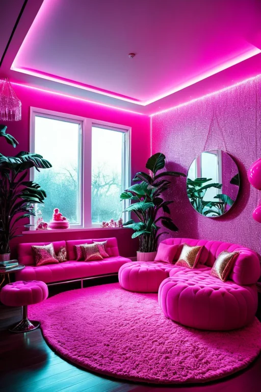 An Enchanting Playroom, With Fairy Lights, Adorable Furnitur...