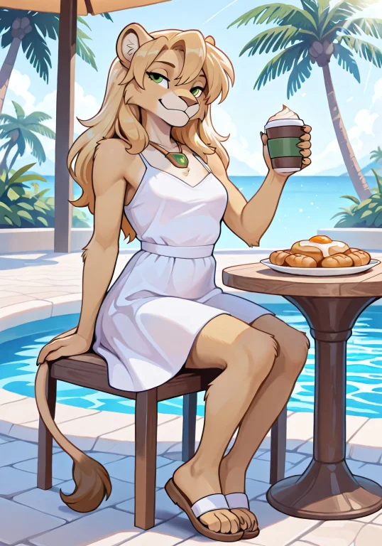 Lioness, Feline,, 1girl, Furry, Female Furry, Animal Ears, Y...