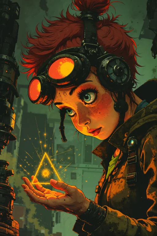 A Close-up Of A Young Gnome Woman With Short, Spiky Pink Hai...