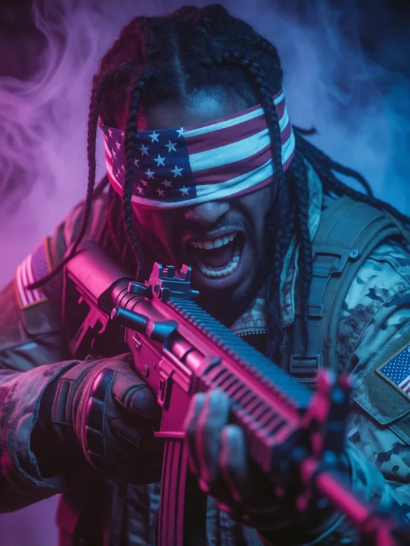 This Is A Vivid, Digitally-enhanced Photograph Of A Fierce,...