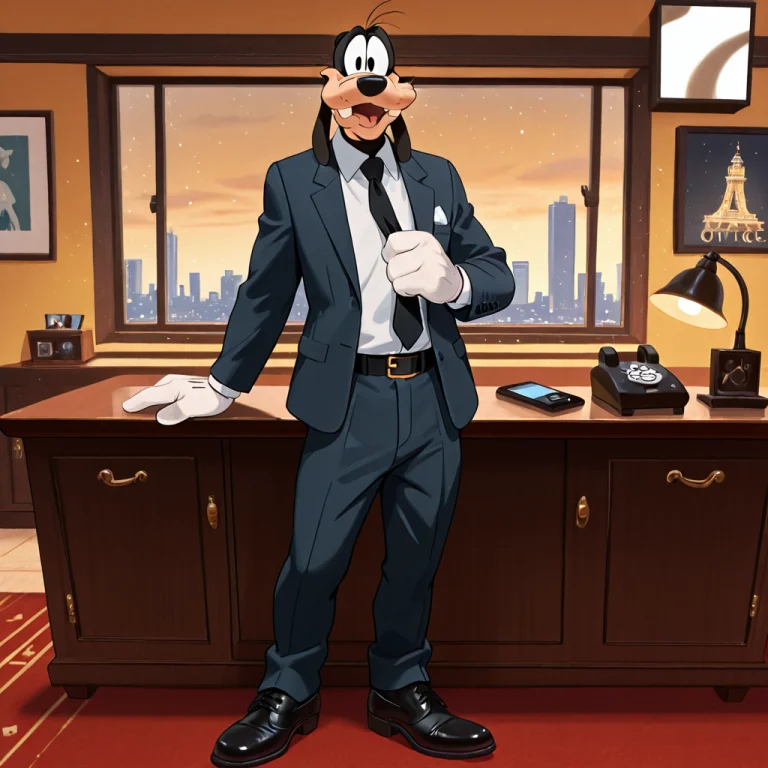 1boy, Solo, Goofy, 1boy, Adult, Tall, Bald, Slender, Anthro...