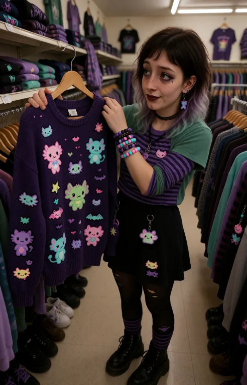Nellyfraser, Inside A Cluttered Thrift Store Holding Up An A...