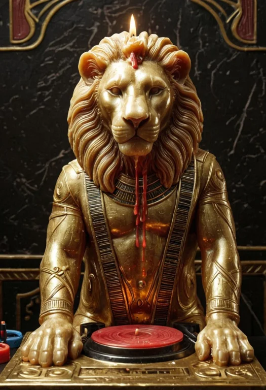 Masterpiece, Nvnl1tc4nd3l, Wax, Lit, Adorable White Lion On...